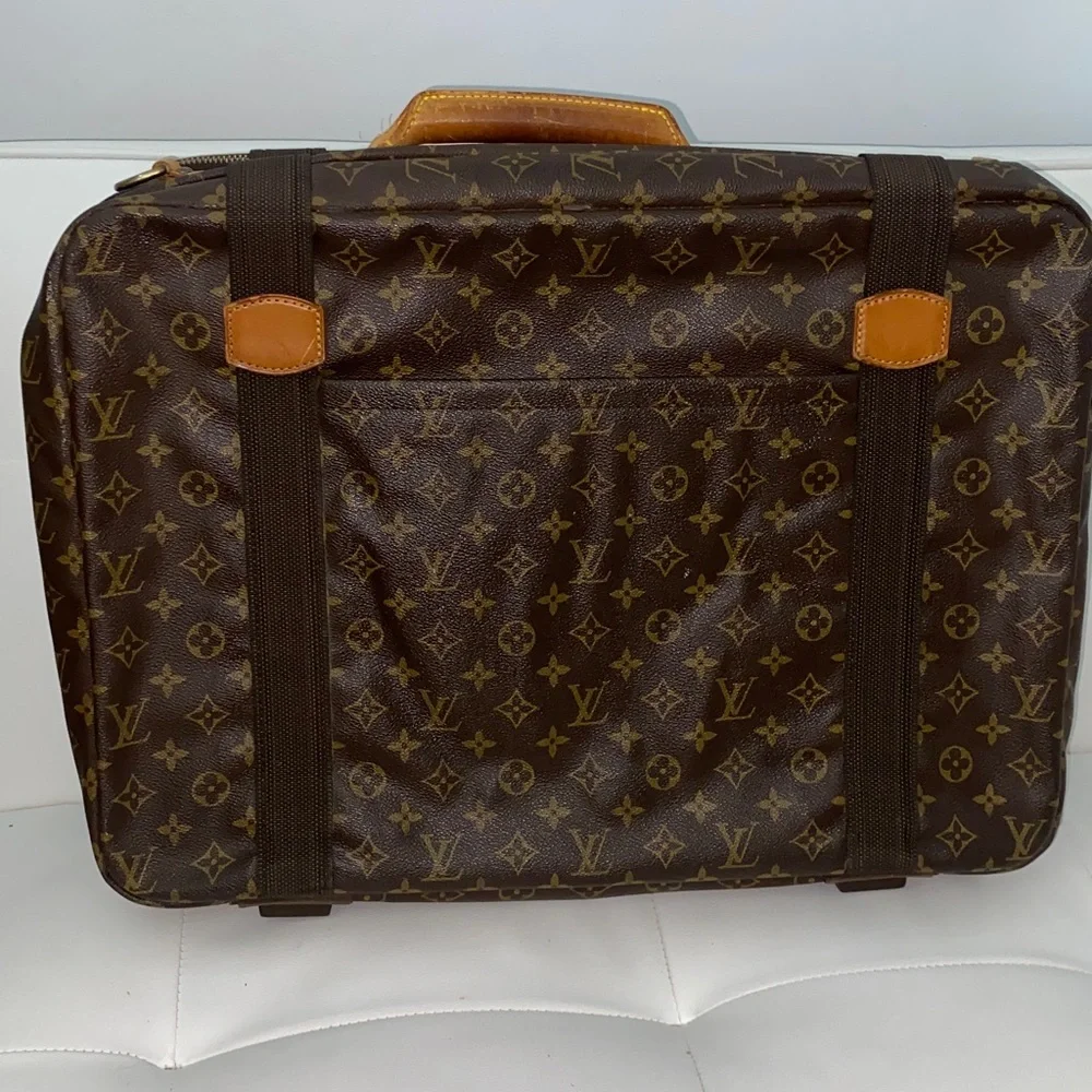 Authentic Louis Vuitton Brown Monogram Canvas Suitcase Travel Bag
